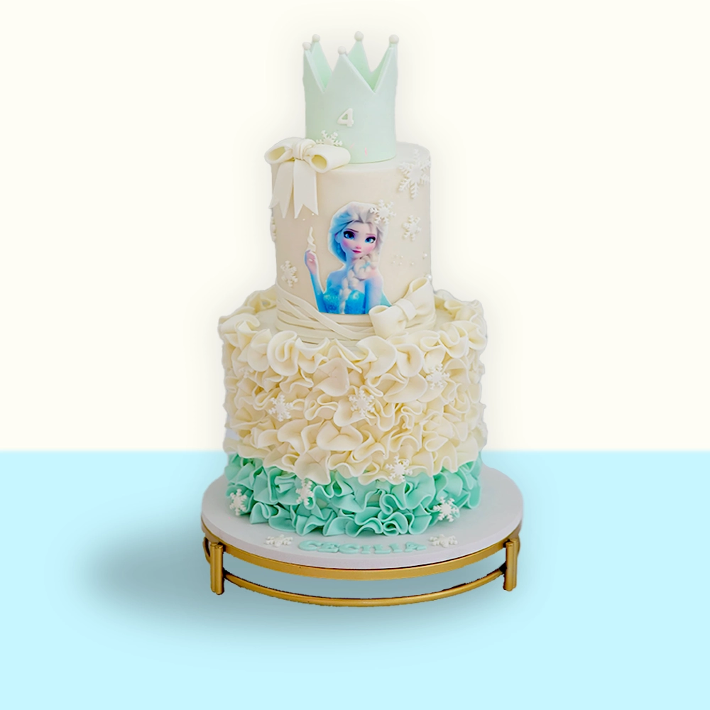 Frozen Elsa Two Tiers Cake